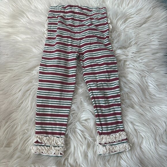 Ruffle Butts striped green and red leggings size 2T/3T - Picture 1 of 5